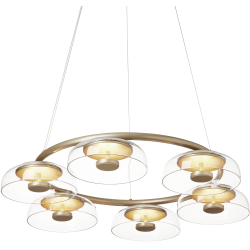 Nuura – Blossi 6 pendant, nordic gold and clear glass