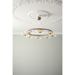 Nuura – Blossi 8 pendant, nordic gold and clear glass