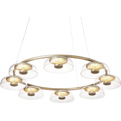 Nuura – Blossi 8 pendant, nordic gold and clear glass