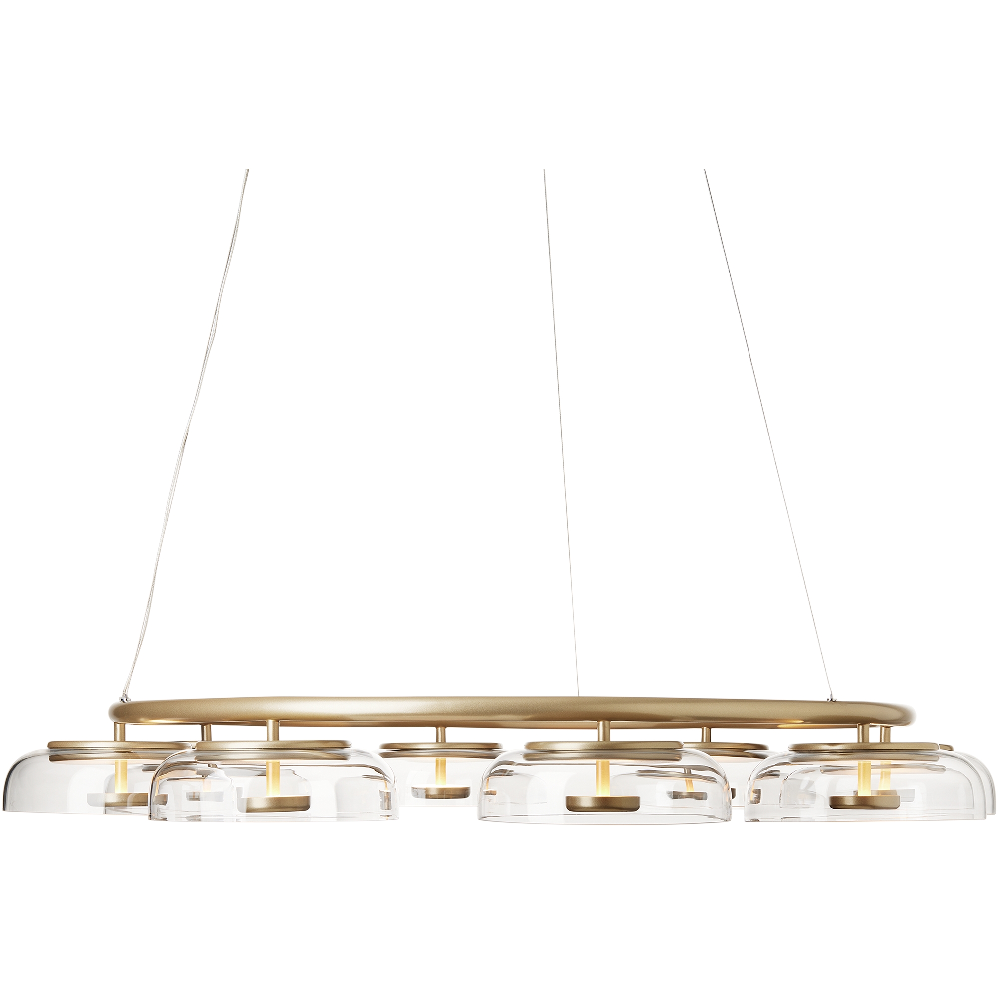 Nuura – Blossi 8 pendant, nordic gold and clear glass