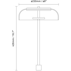 Nuura – Lampe de table Blossi à tige, nordic gold et verre transparent