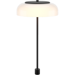 Nuura – Blossi table lamp with stem, black and white opal glass