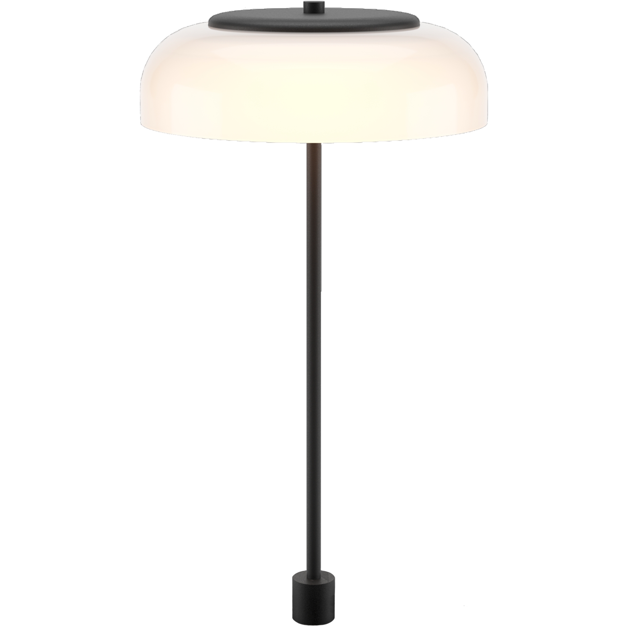 Nuura – Blossi table lamp with stem, black and white opal glass