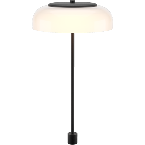 Nuura – Lampe de table Blossi à tige, noir et verre opal blanc