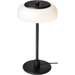 Nuura – Lampe de table Blossi Small, noir et verre opal blanc