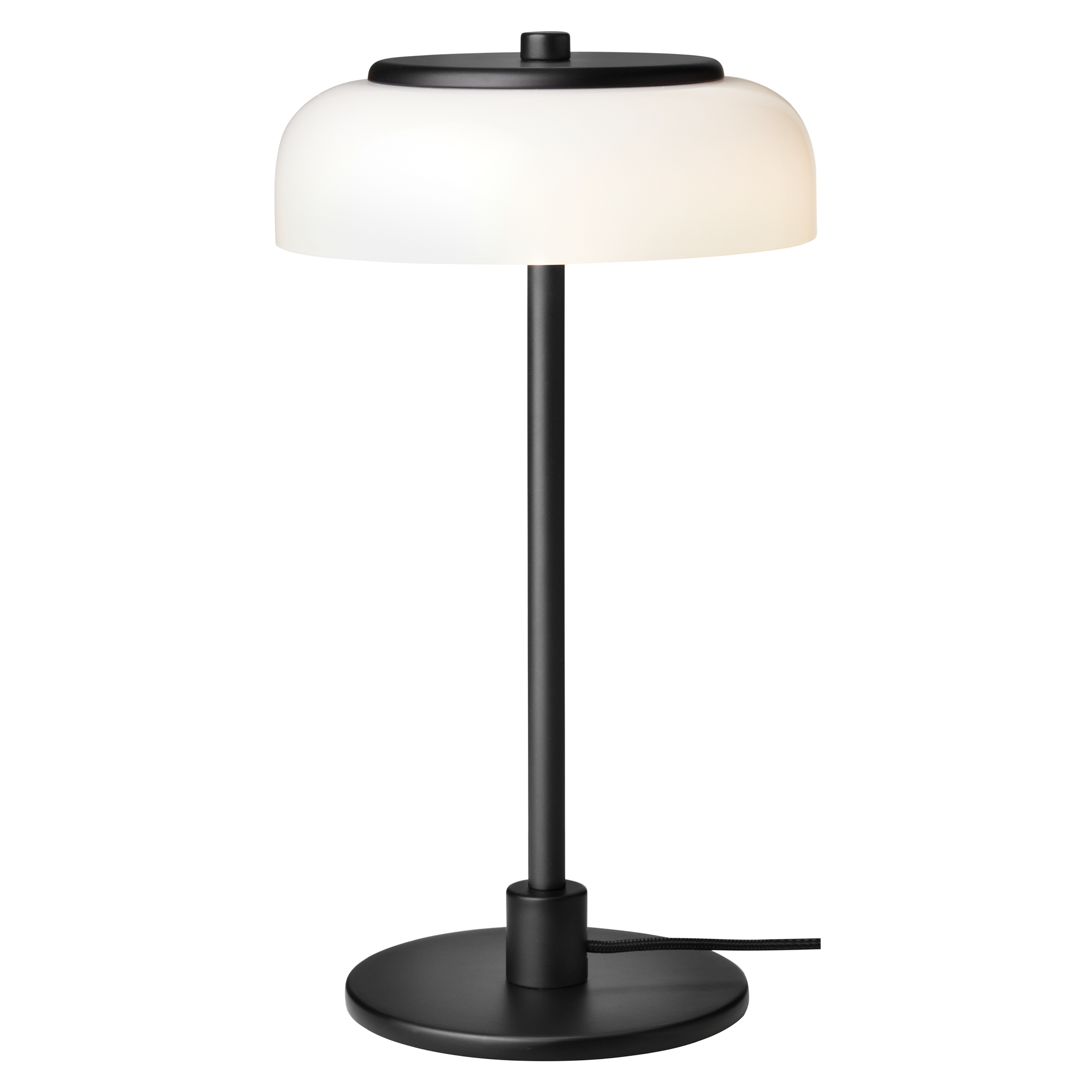 Nuura – Blossi Small table lamp, black and white opal glass