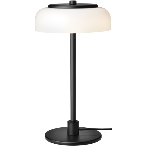 Nuura – Lampe de table Blossi Small, noir et verre opal blanc