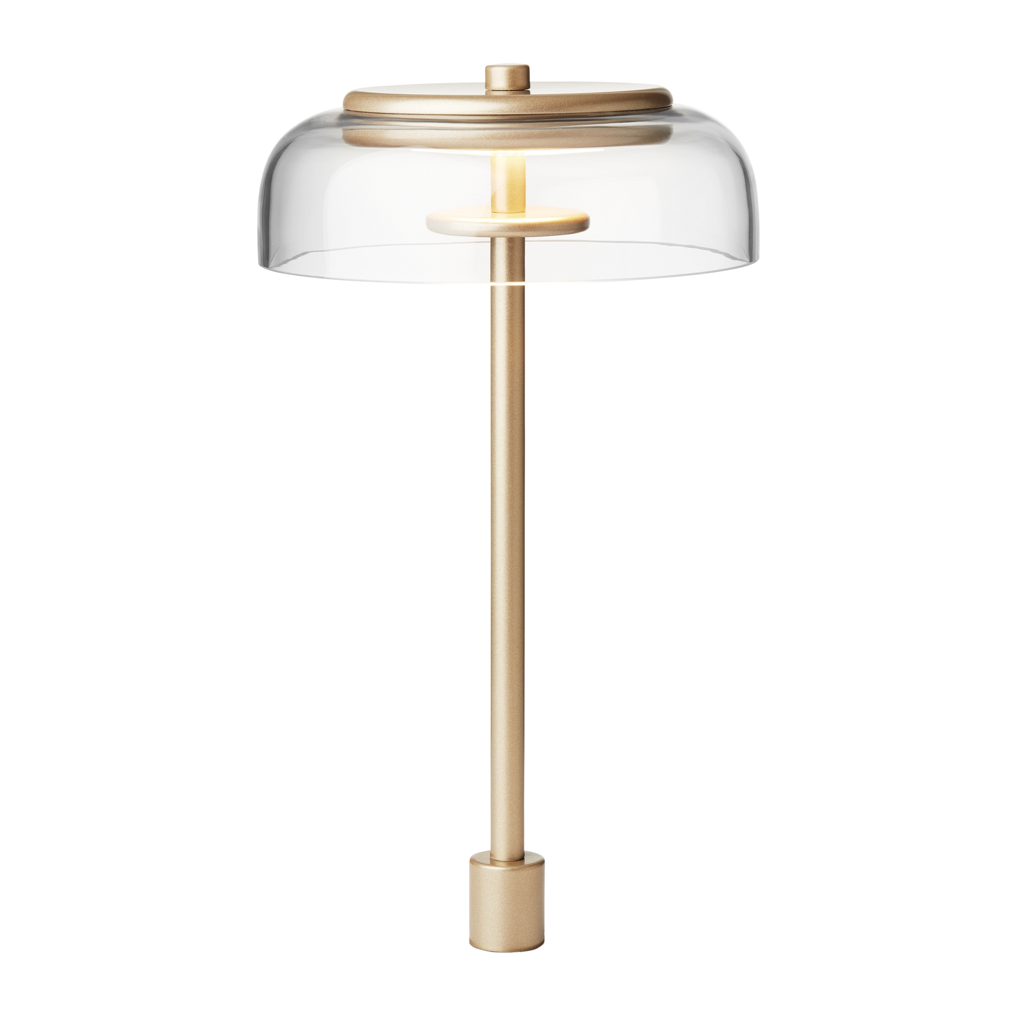 Nuura – Blossi Small table lamp with stem, nordic gold and clear glass