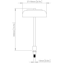 Nuura – Lampe de table Blossi à tige Small, nordic gold et verre transparent