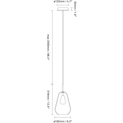 Nuura – Suspension Anoli 1 Small, nordic gold et verre gold