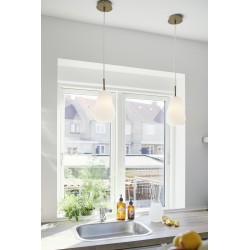 Nuura – Anoli 1 Small pendant, nordic gold and white opal glass