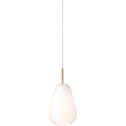 Nuura – Suspension Anoli 1 Small, nordic gold et verre opal blanc