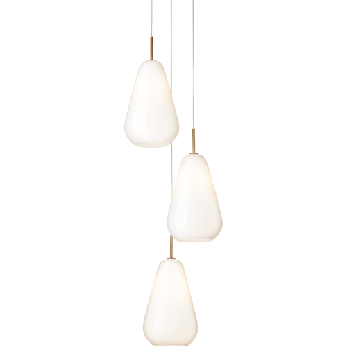 Nuura – Suspension Anoli 3, nordic gold et verre opal blanc