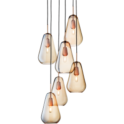 Nuura – Suspension Anoli 6, nordic gold et verre gold