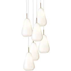 Nuura – Suspension Anoli 6, nordic gold et verre opal blanc