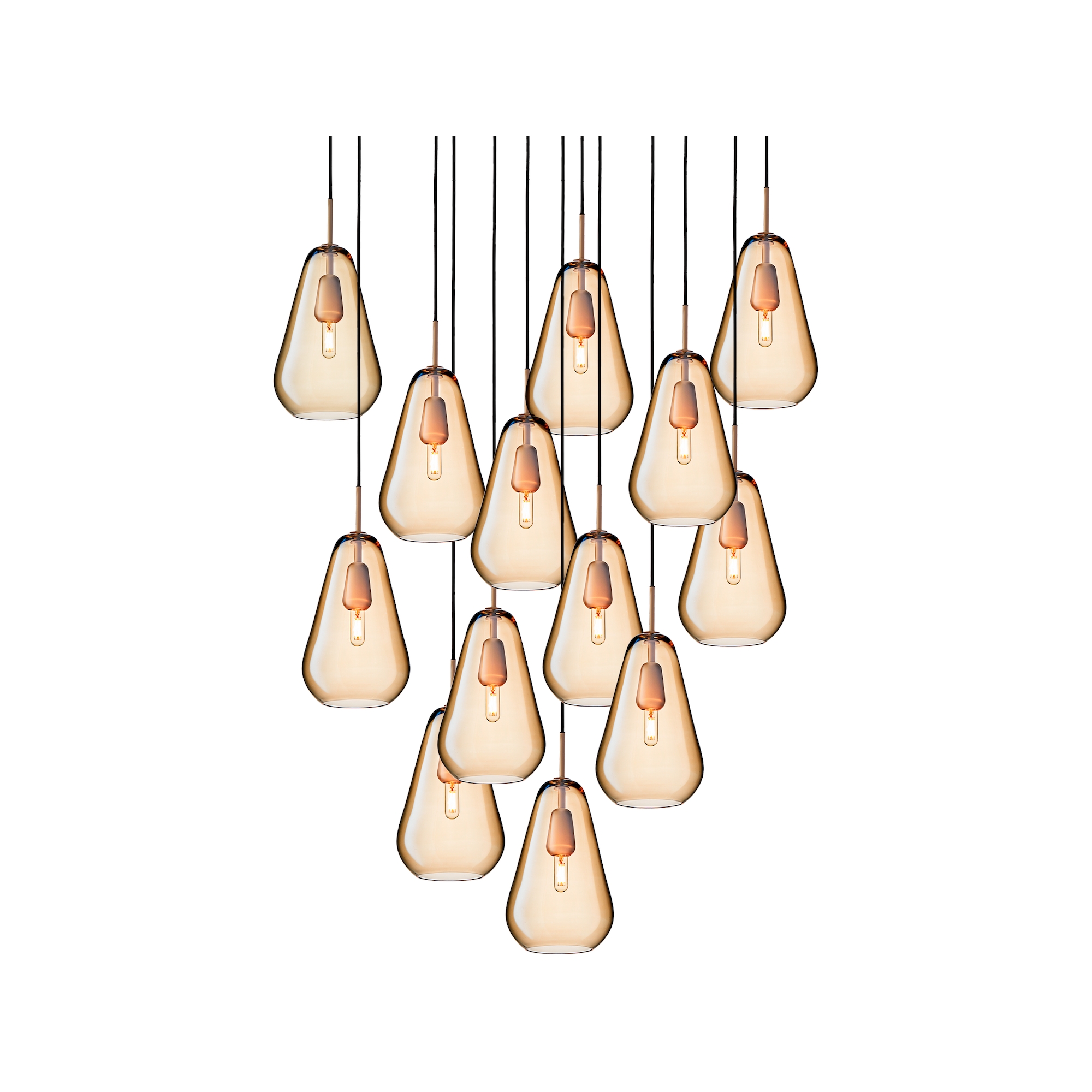 Nuura – Anoli 13 pendant, nordic gold and gold glass