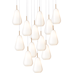 Nuura – Anoli 13 pendant, nordic gold and white opal glass