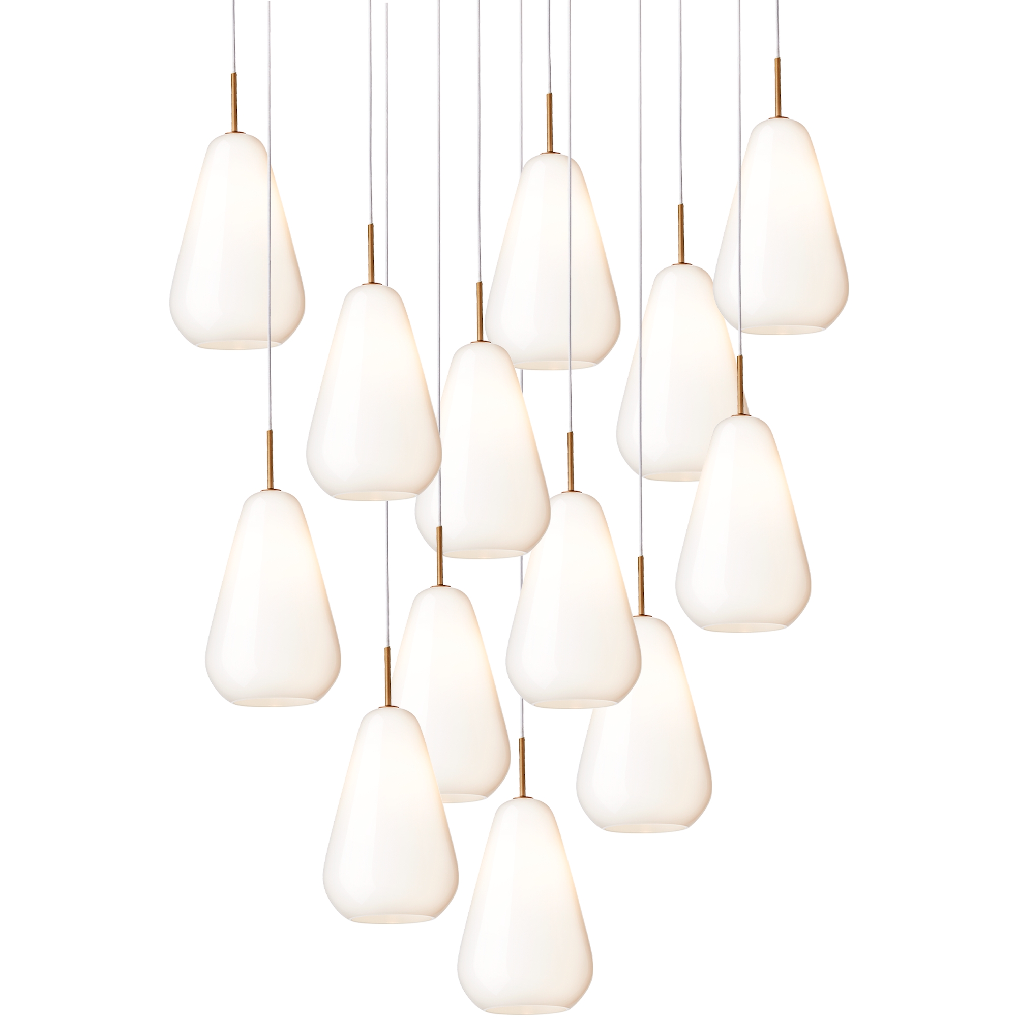 Nuura – Suspension Anoli 13, nordic gold et verre opal blanc