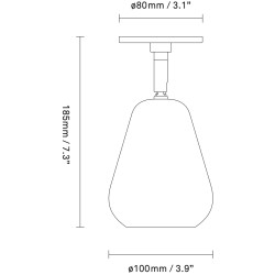 Nuura – Suspension Spot Anoli encastré, noir et abat-jour noir