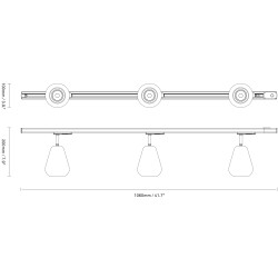 Nuura – Anoli Spot Track 3, nordic gold and white lampshade