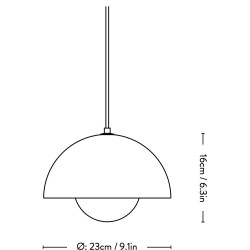 &Tradition – Suspension FlowerPot VP1, acier inoxydable poli