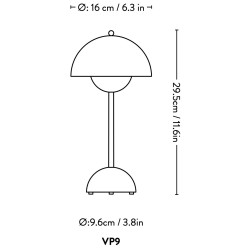 &Tradition – Lampe de table FlowerPot VP9 sans fil, moutarde