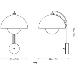 &Tradition – FlowerPot VP8 wall lamp, matt black