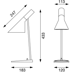 Louis Poulsen – Lampe de table AJ mini, pétrole clair