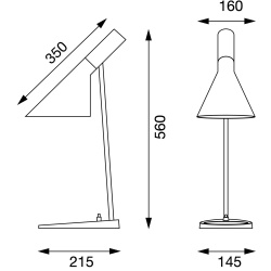 Louis Poulsen – Lampe de table AJ, pétrole clair