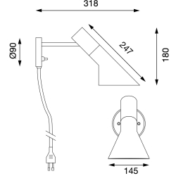 Louis Poulsen – AJ wall lamp, pale petroleum