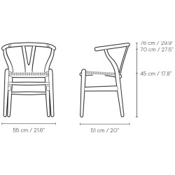 Carl Hansen & Søn – Chaise CH24, hêtre vernis et corde de papier noire