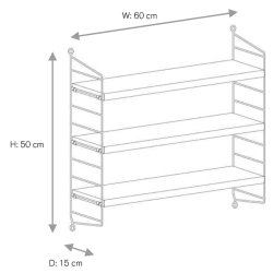 String Furniture – Étagères String Pocket, chêne