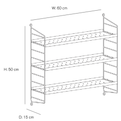 String Furniture – String Pocket metal shelves, white