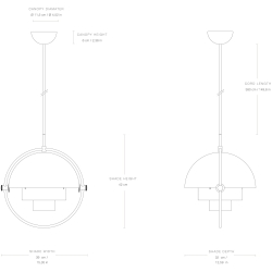 Gubi – Suspension Multi-Lite Ø36 cm, laiton et rose dust semi mat