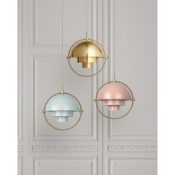 Gubi – Multi-Lite Ø36 cm pendant, brass and rose dust semi matt