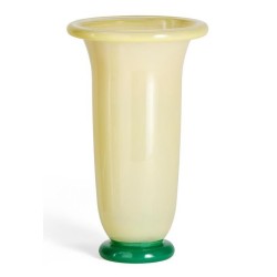 Empire vase - Large - sand with lemon rim / green base - HAY