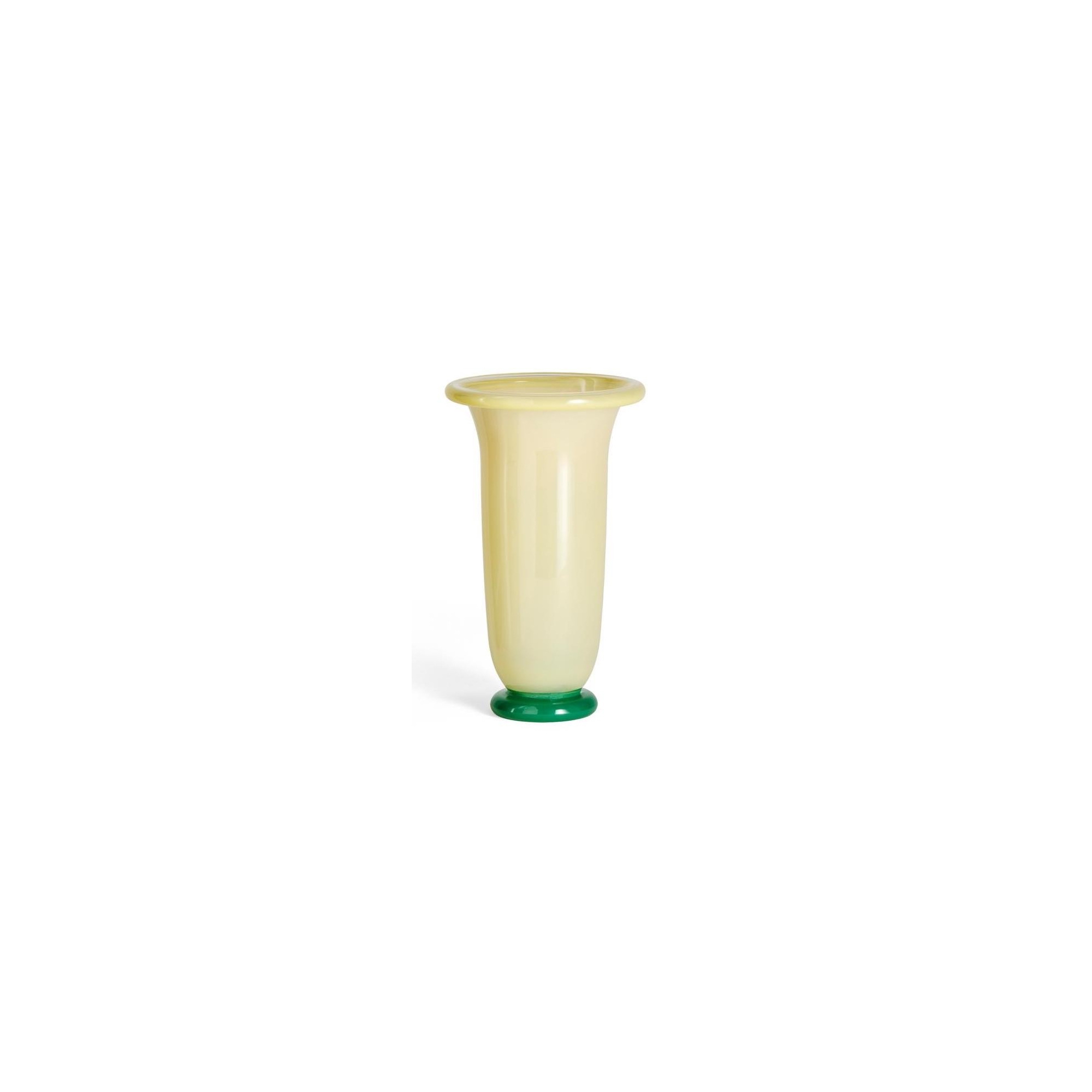 Empire vase - Large - sand with lemon rim / green base - HAY