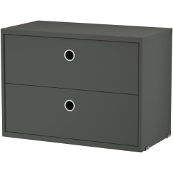 String Furniture – Chest 2 drawers W58xD30xH42 cm, dark grey