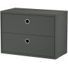 String Furniture – Chest 2 drawers W58xD30xH42 cm, dark grey