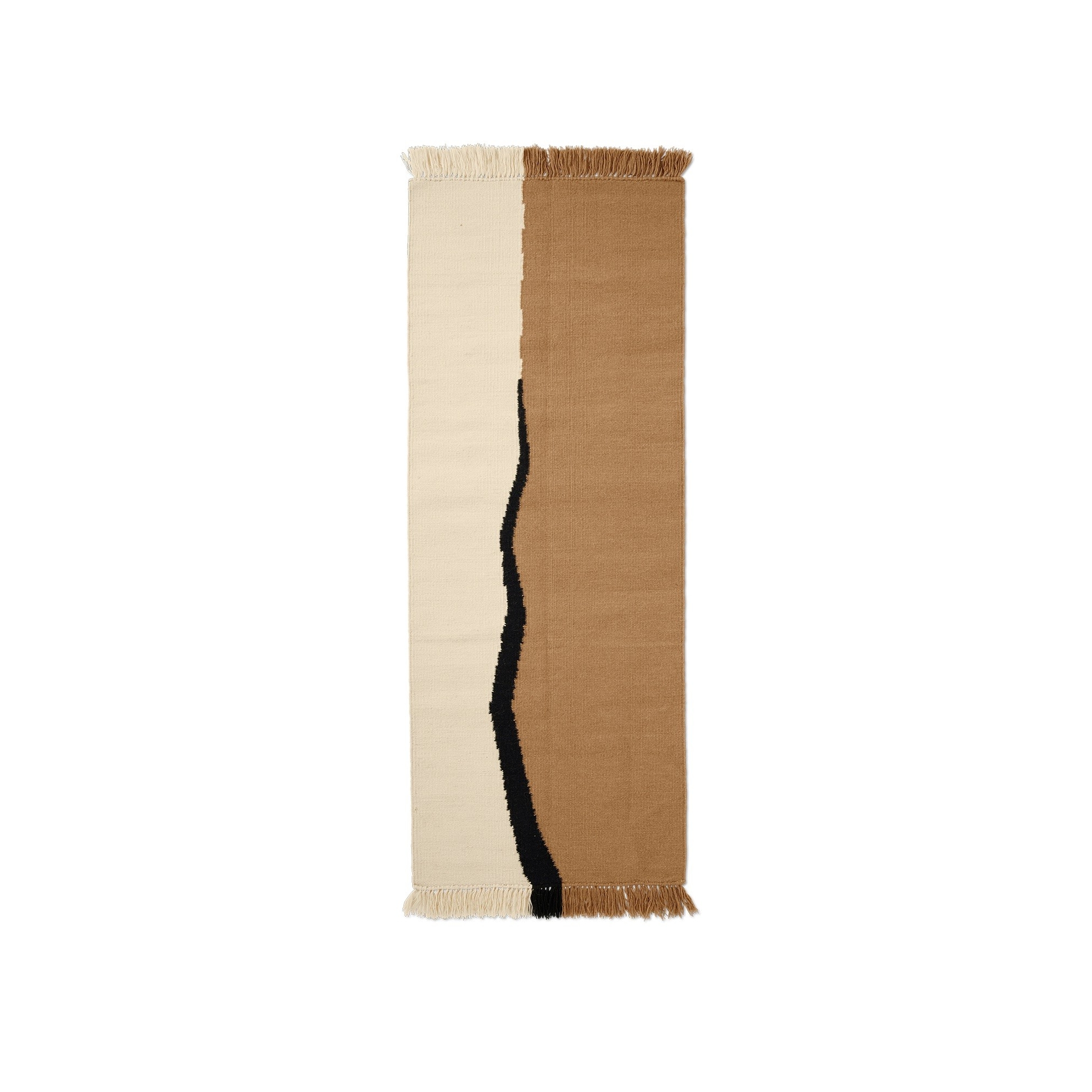 Soil kelim runner - 70 x 180cm - Dark sand / Off-white - Ferm Living