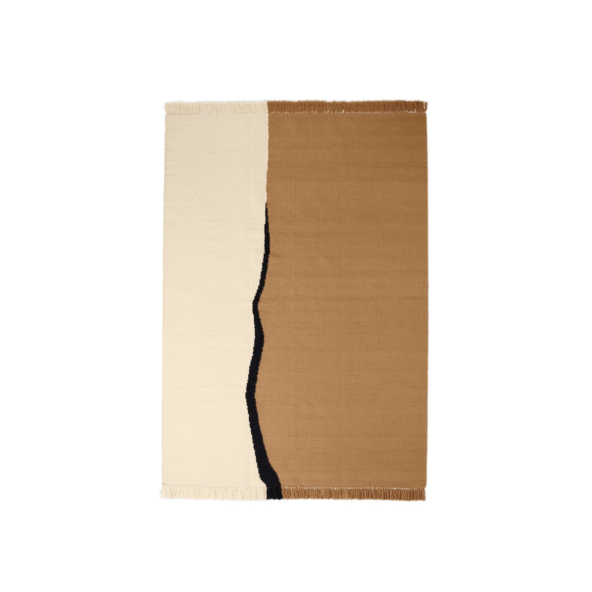 Soil kelim rug - 170 x 240cm - Dark sand / Off-white - Ferm Living