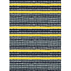 Rasymatto - noir, jaune 191 - coton enduit acrylique – tissu Marimekko