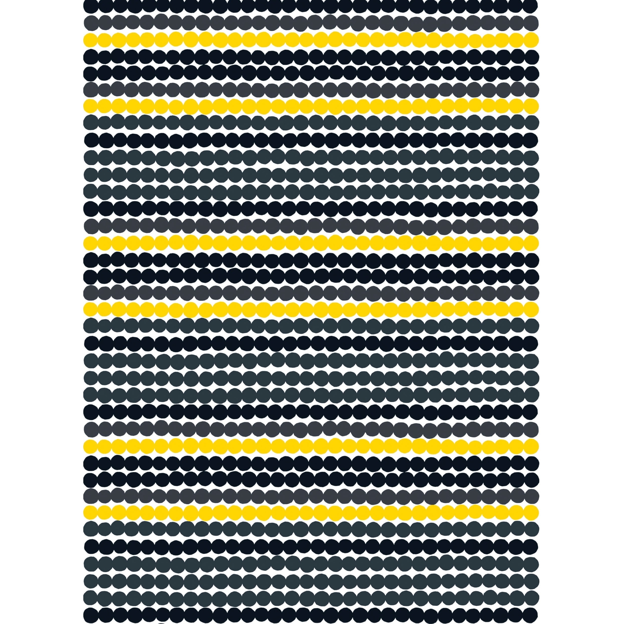 Rasymatto - black, yellow 191 – acrylic coated cotton – Marimekko fabric