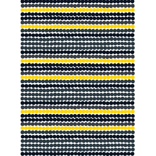 Rasymatto - noir, jaune 191 - coton enduit acrylique – tissu Marimekko