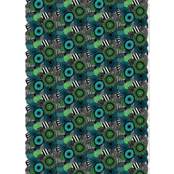 Pieni Siirtolapuutarha - white, green, black 160 - cotton - Marimekko fabric