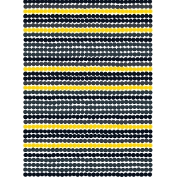 Räsymatto - black, yellow 191 - cotton - Marimekko fabric