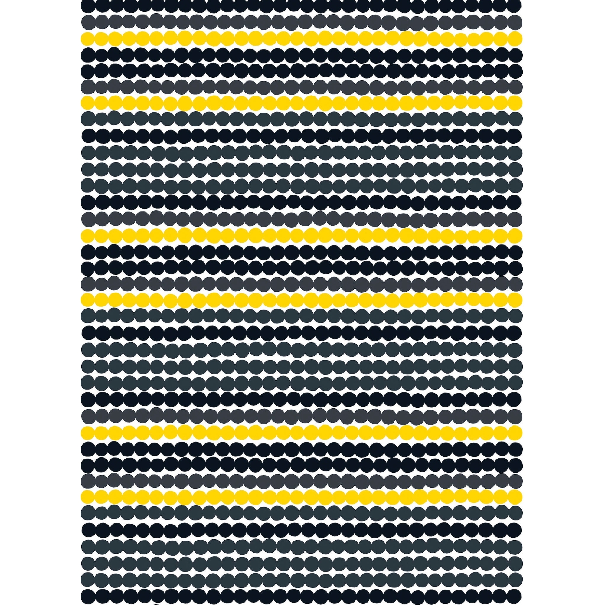 Räsymatto - black, yellow 191 - cotton - Marimekko fabric