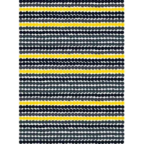 tissu Räsymatto - noir, jaune 191 - coton - tissu Marimekko