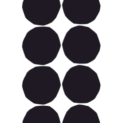 Isot Kivet - white back / black dots 001 - cotton - Marimekko fabric