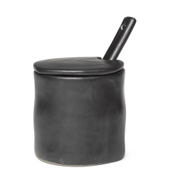 Jar with spoon – Flow black - Ferm Living